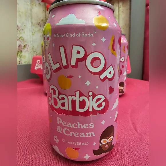 OLIPOP Barbie Limited Edition Peaches & Cream 12 fl oz A New Kind Of Soda - Picture 4 of 4